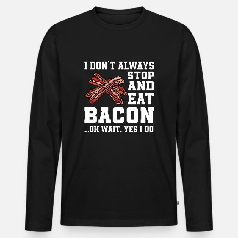 Lustiges Speck Spruch - Männer Premium Bio Langarmshirt - Schwarz