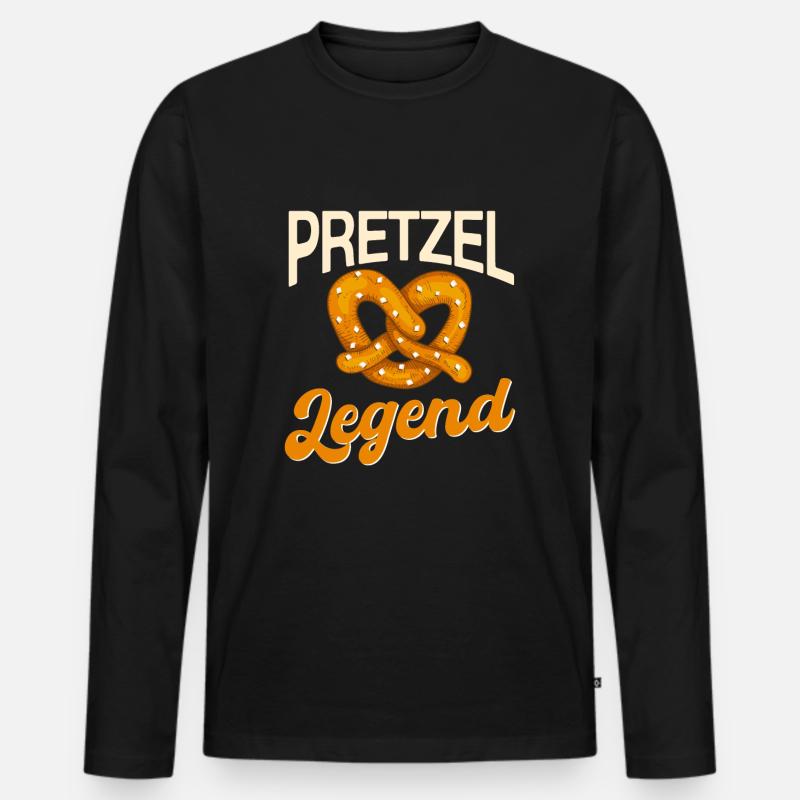 Brezel Legende - Männer Premium Bio Langarmshirt - Schwarz