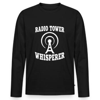 Radio Tower Whisperer - T-shirt manches longues Premium bio Homme - noir - Devant - Nico (187cm)