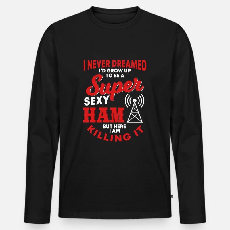 Amateurfunk - Männer Premium Bio Langarmshirt - Schwarz