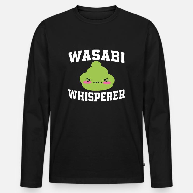Wasabi Flüsterer - Männer Premium Bio Langarmshirt - Schwarz