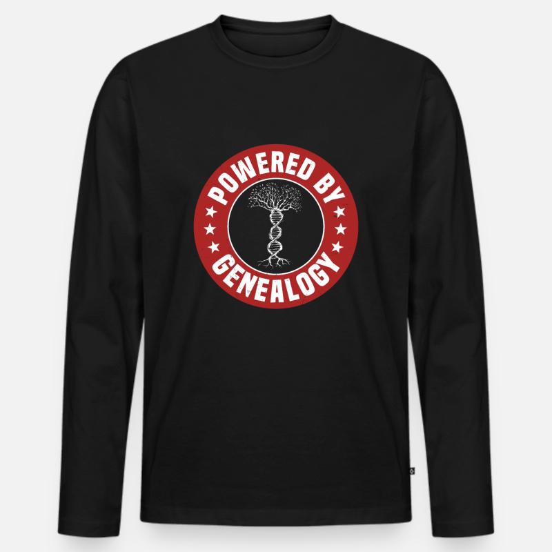 Stammbaumforschung - Männer Premium Bio Langarmshirt - Schwarz