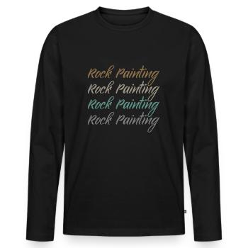 Rock Painting - Men's Premium Organic Long Sleeve Shirt - black - Front - Nico (187cm)