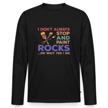 Rock art - Men's Premium Organic Long Sleeve Shirt - black - Front - Nico (187cm)