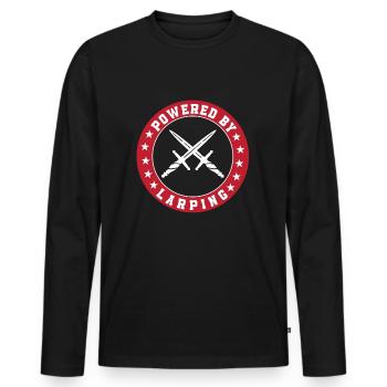 Powered by Larping - Men's Premium Organic Long Sleeve Shirt - black - Front - Nico (187cm)