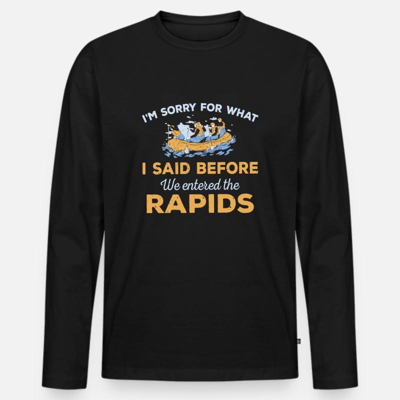 Rafting - Männer Premium Bio Langarmshirt - Schwarz