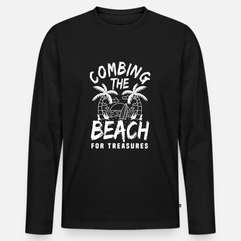 Strandgutsammlen - Männer Premium Bio Langarmshirt - Schwarz