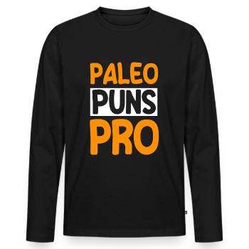 Fossil Hunting Word Gift - Men's Premium Organic Long Sleeve Shirt - black - Front - Nico (187cm)