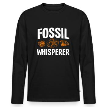 Fossiler Flüsterer - Männer Premium Bio Langarmshirt - Schwarz - Vorne - Nico (187cm)