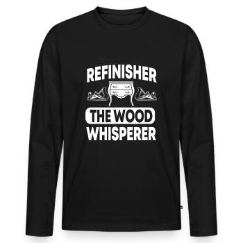 Réparation de meubles DIY - T-shirt manches longues Premium bio Homme - noir - Devant - Nico (187cm)