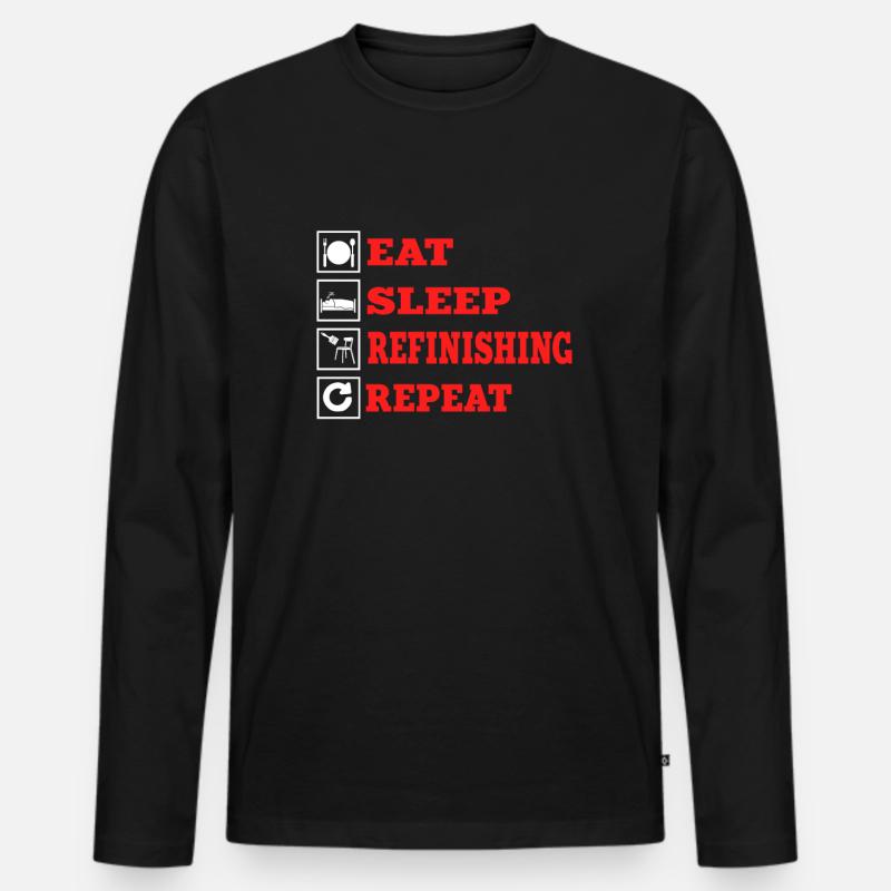 Nacharbeiten - Männer Premium Bio Langarmshirt - Schwarz