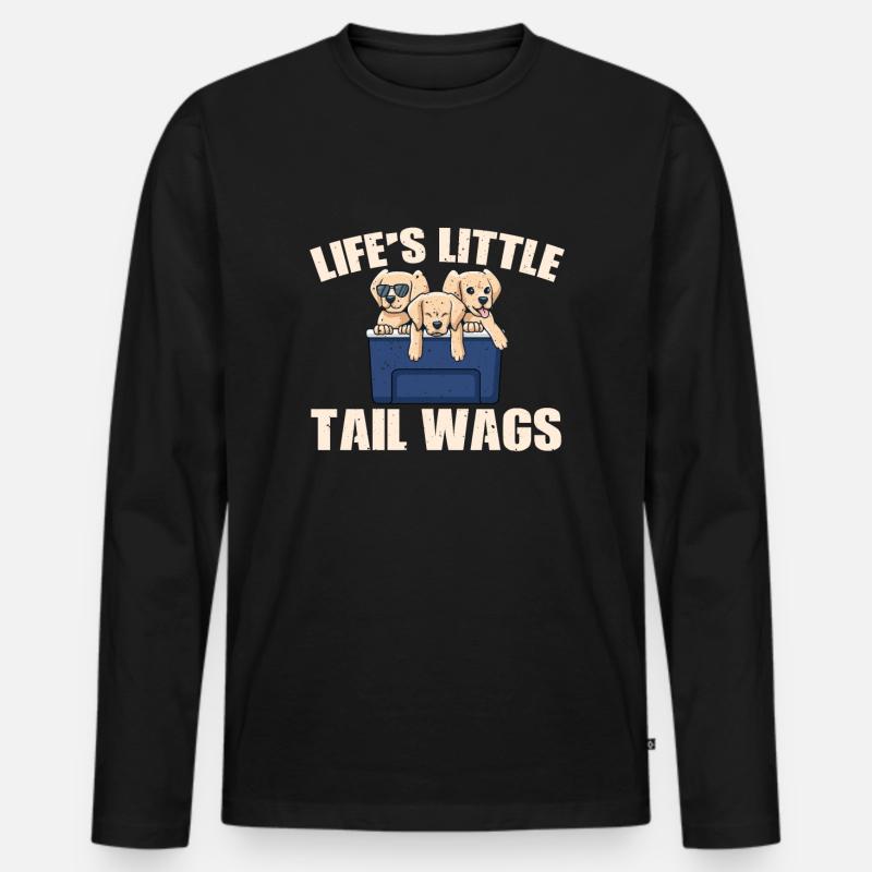 Süsser Welpen Spruch - Männer Premium Bio Langarmshirt - Schwarz