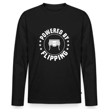 Propulsé par des meubles retournants - T-shirt manches longues Premium bio Homme - noir - Devant - Nico (187cm)