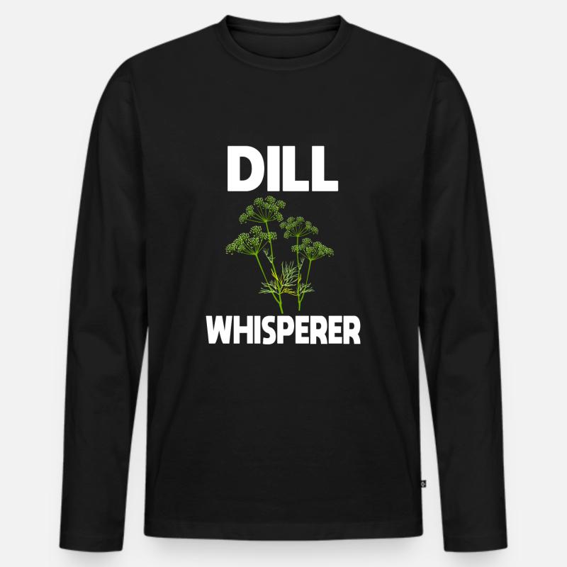 Dill Flüsterer - Männer Premium Bio Langarmshirt - Schwarz