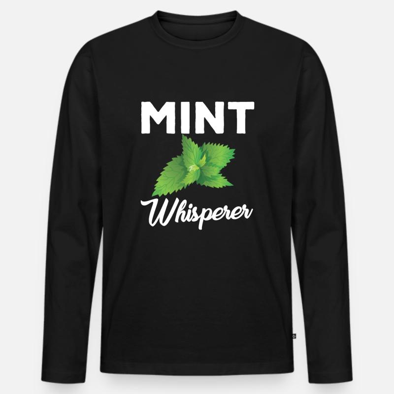 Minze Flüsterer - Männer Premium Bio Langarmshirt - Schwarz
