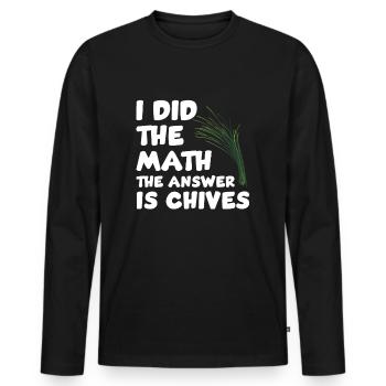 Chives lovers proverb - Men's Premium Organic Long Sleeve Shirt - black - Front - Nico (187cm)