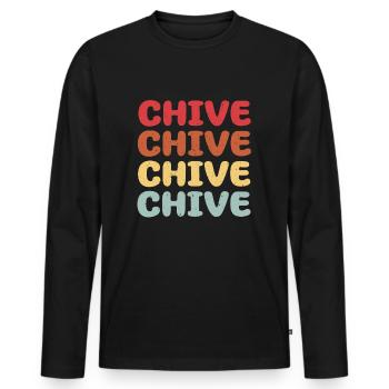 Chives Set Clothing - Men's Premium Organic Long Sleeve Shirt - black - Front - Nico (187cm)