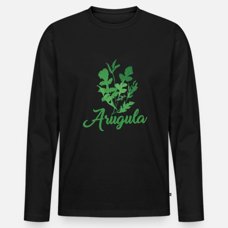 Rucola - Männer Premium Bio Langarmshirt - Schwarz