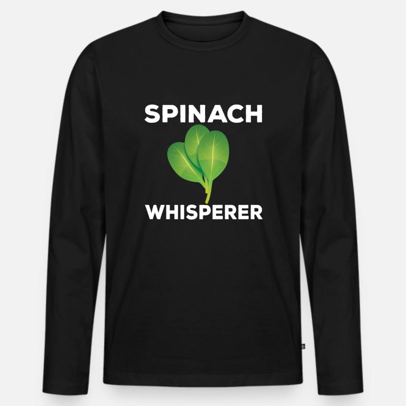 Spinatflüsterer - Männer Premium Bio Langarmshirt - Schwarz