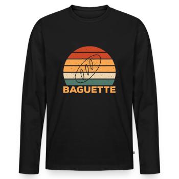 Baguette - Men's Premium Organic Long Sleeve Shirt - black - Front - Nico (187cm)