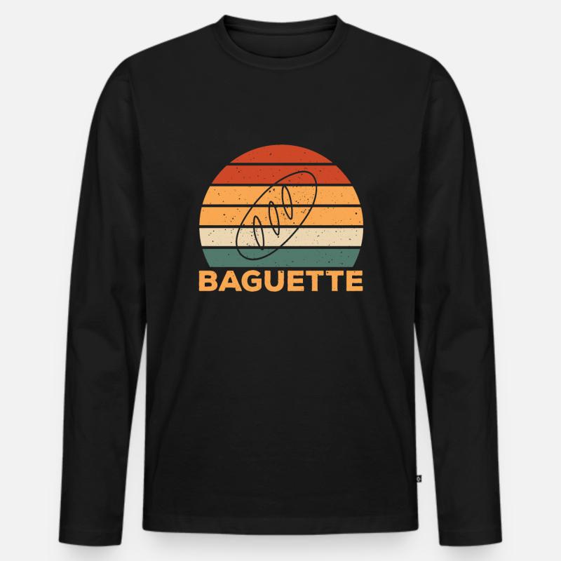 Baguette - Männer Premium Bio Langarmshirt - Schwarz