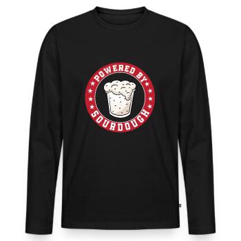 Alimenté au levain - T-shirt manches longues Premium bio Homme - noir - Devant - Nico (187cm)