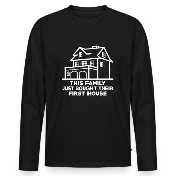 Family Homeowners for the first time - Men's Premium Organic Long Sleeve Shirt - black - Front - Nico (187cm)