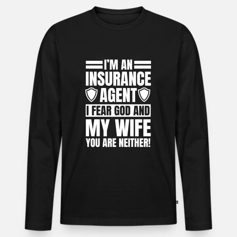 Versicherungsvertreter - Männer Premium Bio Langarmshirt - Schwarz