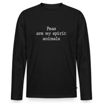 Pea lover - Men's Premium Organic Long Sleeve Shirt - black - Front - Nico (187cm)