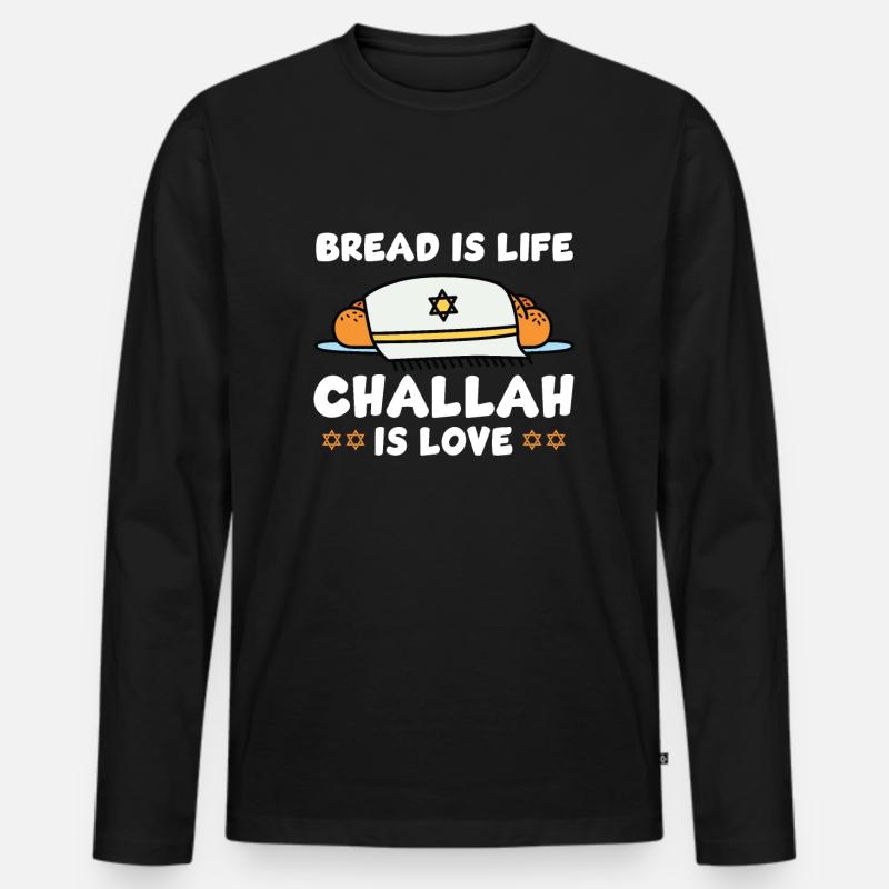 Challa - Männer Premium Bio Langarmshirt - Schwarz