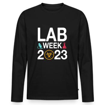 Retro Ferry Vêtements Porte-conteneurs - T-shirt manches longues Premium bio Homme - noir - Devant - Nico (187cm)
