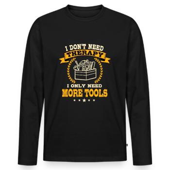 Outils - T-shirt manches longues Premium bio Homme - noir - Devant - Nico (187cm)