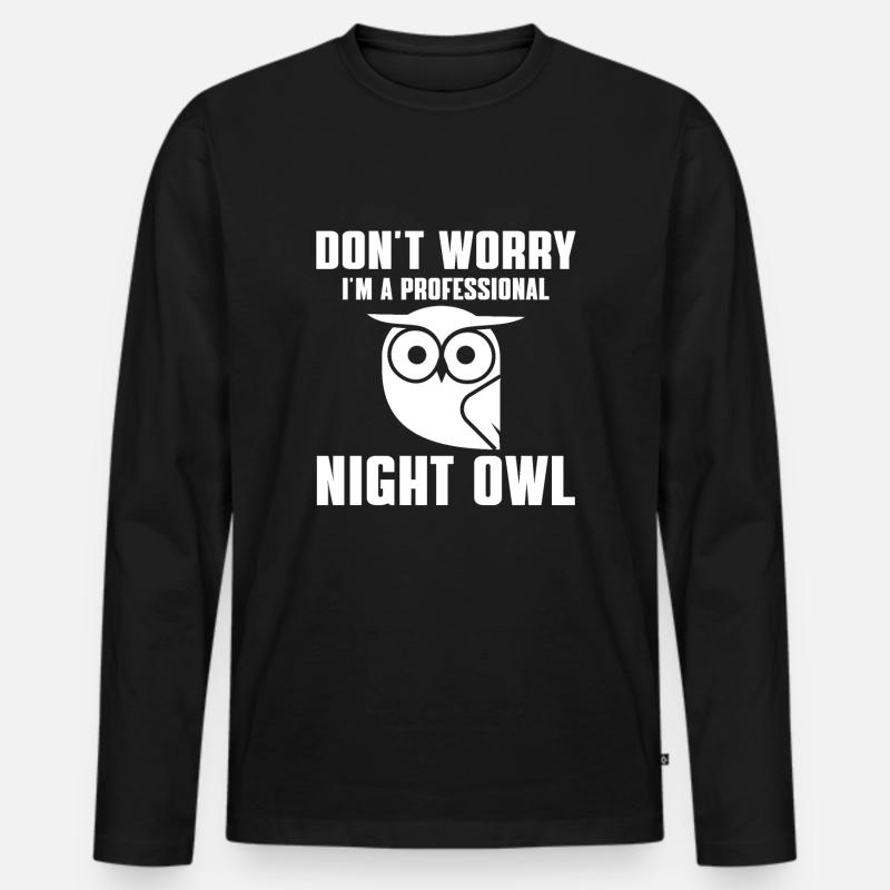 Süßes Nachtschicht Geschenk - Männer Premium Bio Langarmshirt - Schwarz