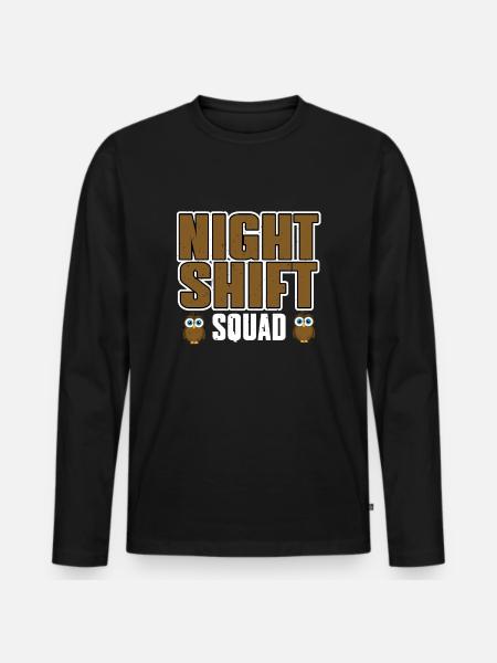 Cute night shift troupe - Men's Premium Organic Long Sleeve Shirt - black