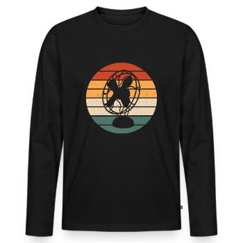 Retro Ferry Vêtements Porte-conteneurs - T-shirt manches longues Premium bio Homme - noir - Devant - Nico (187cm)