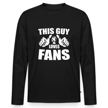 Retro Ferry Vêtements Porte-conteneurs - T-shirt manches longues Premium bio Homme - noir - Devant - Nico (187cm)