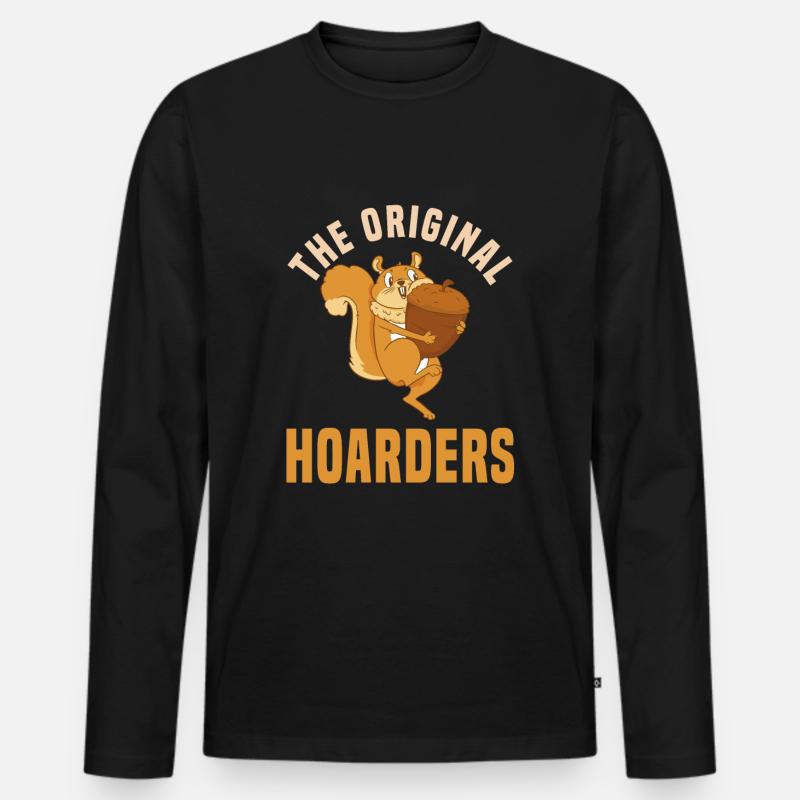 Eichhörnchen - Männer Premium Bio Langarmshirt - Schwarz