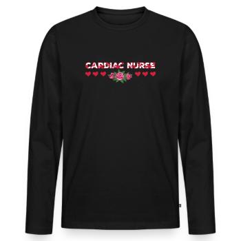 Retro Ferry Vêtements Porte-conteneurs - T-shirt manches longues Premium bio Homme - noir - Devant - Nico (187cm)