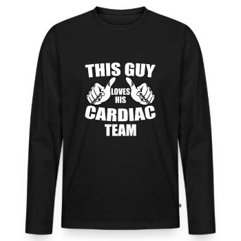 Retro Ferry Vêtements Porte-conteneurs - T-shirt manches longues Premium bio Homme - noir - Devant - Nico (187cm)