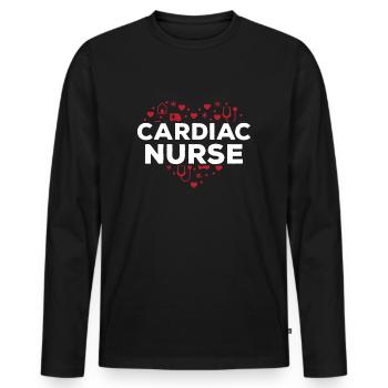 Retro Ferry Vêtements Porte-conteneurs - T-shirt manches longues Premium bio Homme - noir - Devant - Nico (187cm)