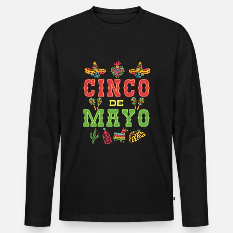 Cinco De Mayo - Männer Premium Bio Langarmshirt - Schwarz
