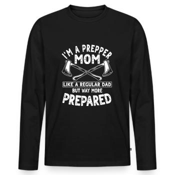 Prepper Mom Outfit Outdoor Survival For Women - Men's Premium Organic Long Sleeve Shirt - black - Front - Nico (187cm)