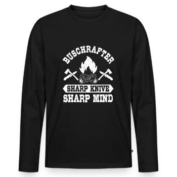 Artisanat de bush - T-shirt manches longues Premium bio Homme - noir - Devant - Nico (187cm)