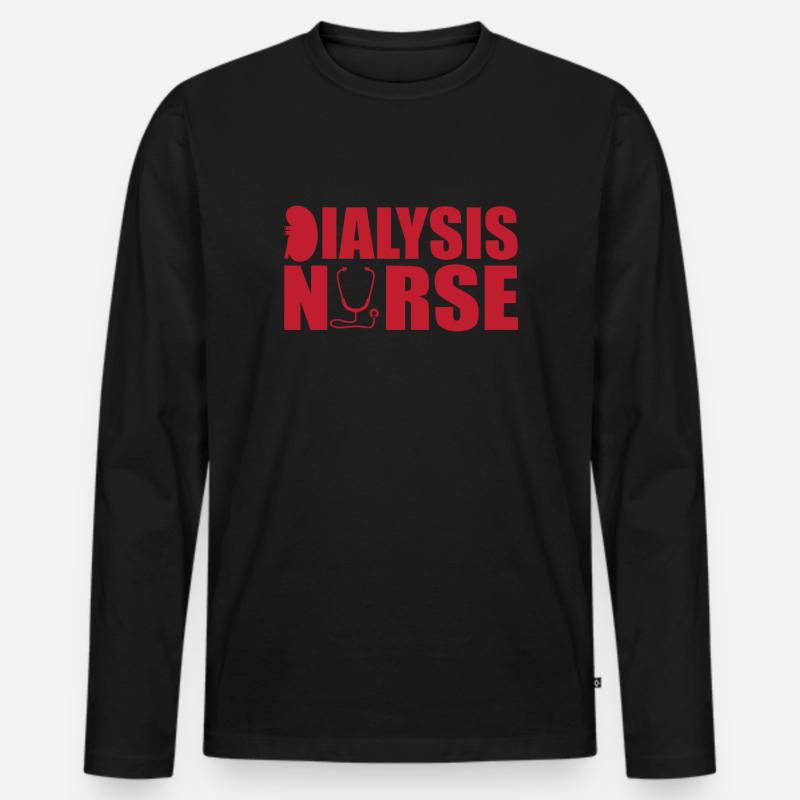Dialyse Krankenschwester - Männer Premium Bio Langarmshirt - Schwarz