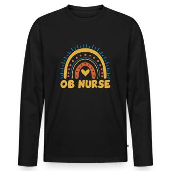 Retro Ferry Vêtements Porte-conteneurs - T-shirt manches longues Premium bio Homme - noir - Devant - Nico (187cm)