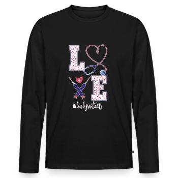 Retro Ferry Vêtements Porte-conteneurs - T-shirt manches longues Premium bio Homme - noir - Devant - Nico (187cm)
