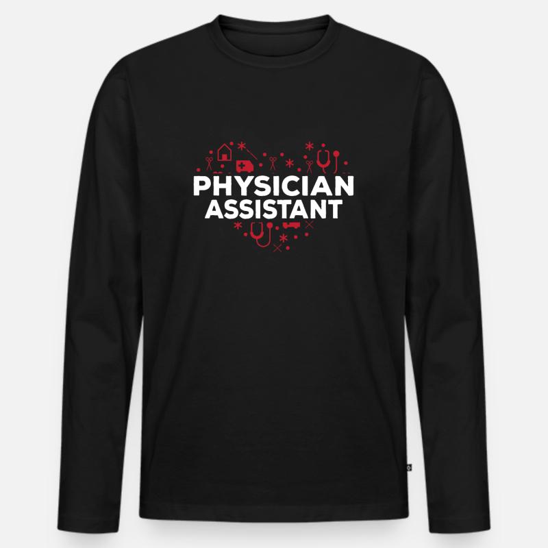Arzthelferin - Männer Premium Bio Langarmshirt - Schwarz