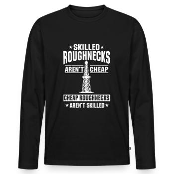 Retro Ferry Vêtements Porte-conteneurs - T-shirt manches longues Premium bio Homme - noir - Devant - Nico (187cm)