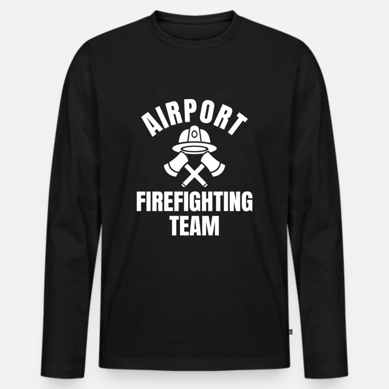 Flughafen Feuerbekämpfungs-Team - Männer Premium Bio Langarmshirt - Schwarz