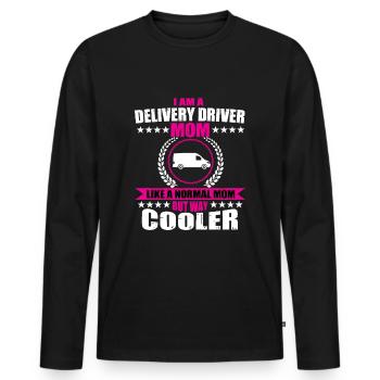 Drôle de chauffeur-livreur Fête des mères - T-shirt manches longues Premium bio Homme - noir - Devant - Nico (187cm)